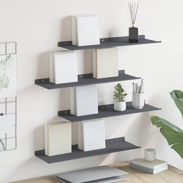 Lebegő polc 4 pcs Antracit 60 x 18 x 2,5 cm Acél