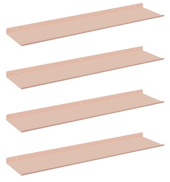 Lebegő polc 4 pcs Rózsaszín 80 x 18 x 2,5 cm Acél