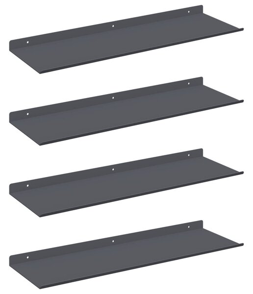 Lebegő polc 4 pcs Antracit 60 x 18 x 2,5 cm Acél