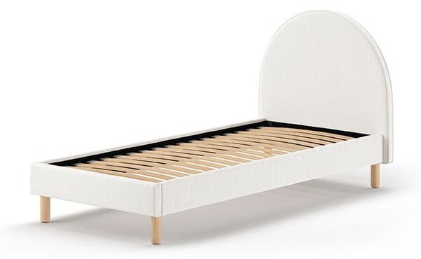 Fehér kárpitozott egyszemélyes ágy ágyráccsal 90x200 cm MOON – Vipack