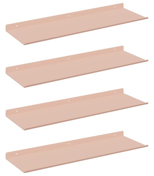 Lebegő polc 4 pcs Rózsaszín 60 x 18 x 2,5 cm Acél