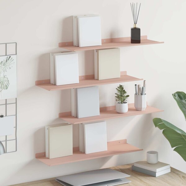 Lebegő polc 4 pcs Rózsaszín 60 x 18 x 2,5 cm Acél