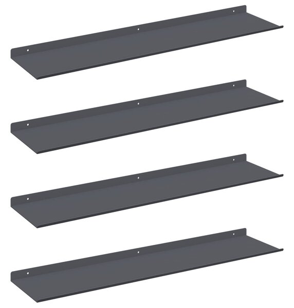 Lebegő polc 4 pcs Antracit 80 x 18 x 2,5 cm Acél