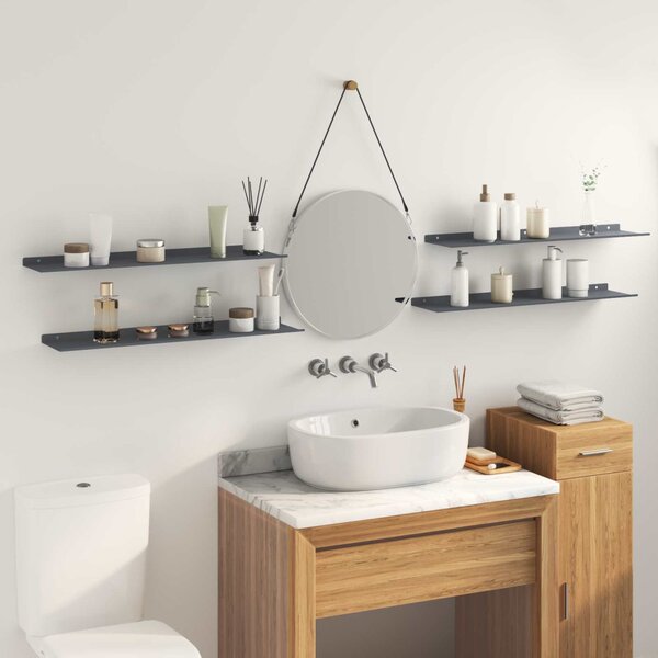 Lebegő polc 4 pcs Antracit 80 x 18 x 2,5 cm Acél