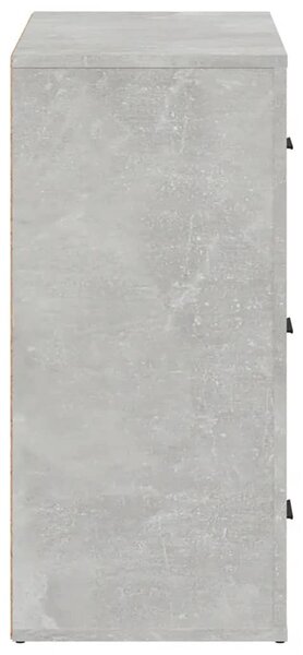 Betonszürke szerelt fa tálalószekrény 80x33x70 cm