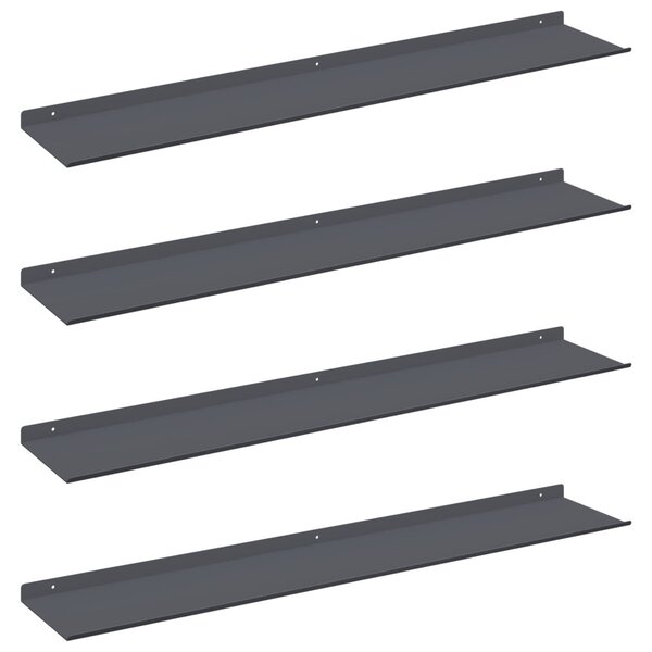 Lebegő polc 4 pcs Antracit 100 x 18 x 2,5 cm Acél