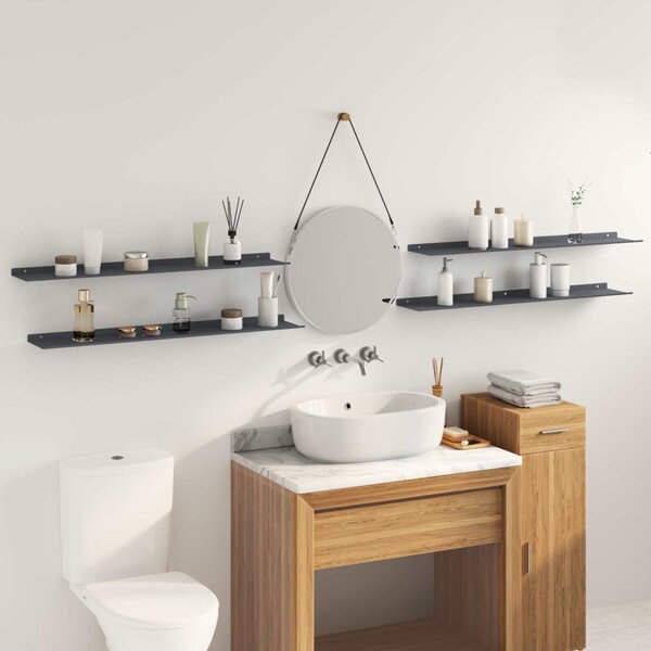 Lebegő polc 4 pcs Antracit 100 x 18 x 2,5 cm Acél