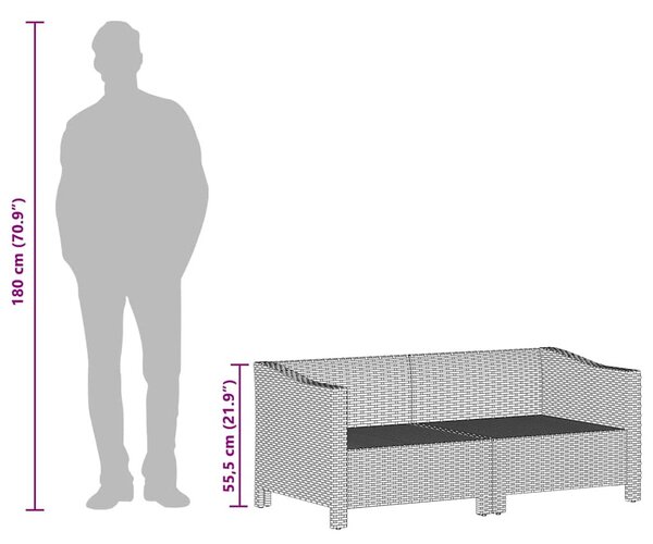 4 darabos szürke polyrattan kerti bútor szett párnákkal
