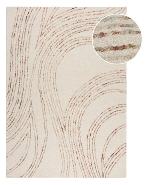 Narancssárga-krémszínű gyapjú szőnyeg 80x150 cm Abstract Swirl – Flair Rugs