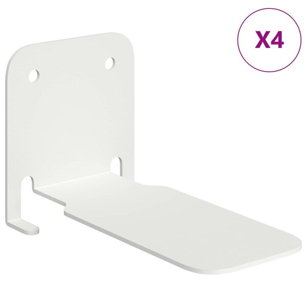 Lebegő polc polcokkal tárolóval 4 pcs Fehér 6 x 10,8 x 6,6 cm