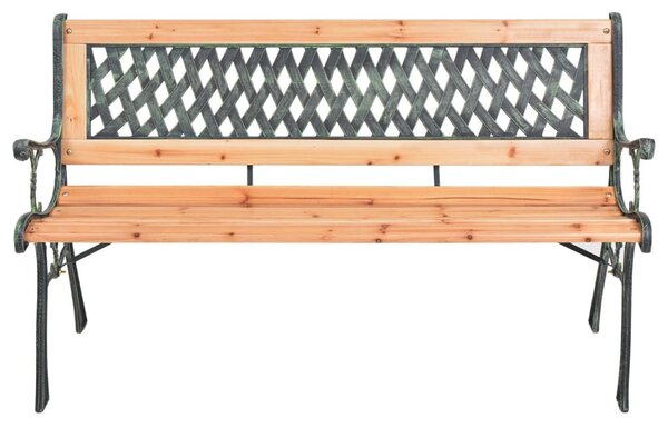 Öntöttvas és tömör fenyőfa kerti pad 116 cm