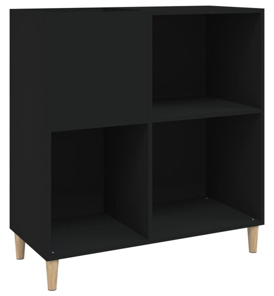 Fekete szerelt fa hanglemezszekrény 84,5 x 38 x 89 cm