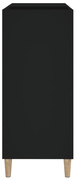 Fekete szerelt fa hanglemezszekrény 84,5 x 38 x 89 cm