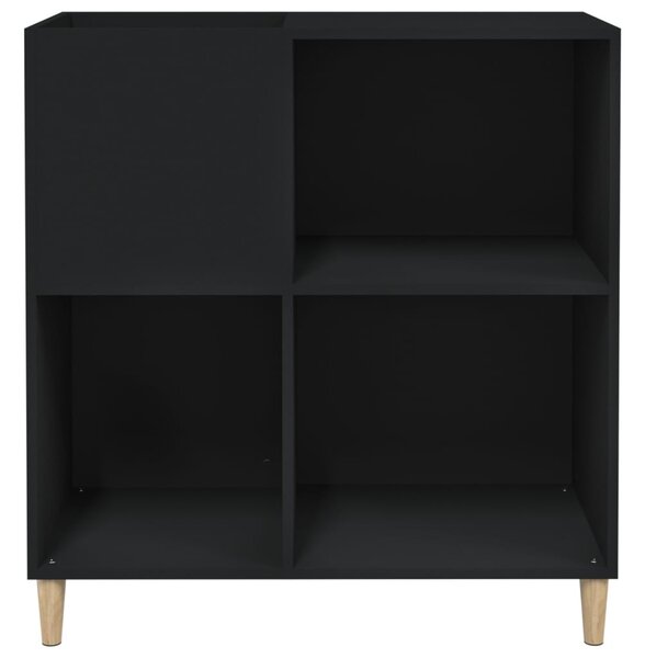 Fekete szerelt fa hanglemezszekrény 84,5 x 38 x 89 cm