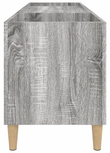 Szürke sonoma színű szerelt fa hanglemezszekrény 121x38x48 cm