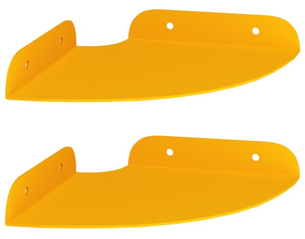 Lebegő polc polcokkal 2 pcs Mustár sárga 15 x 15 x 2 cm
