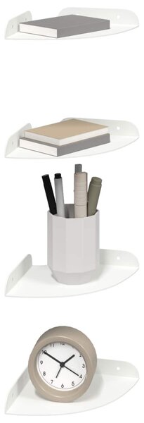 Lebegő polc polcokkal tárolóval 4 pcs Fehér 15 x 15 x 2 cm