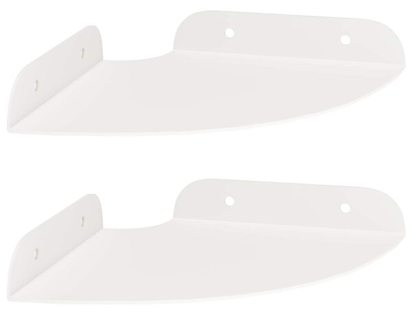 Lebegő polc polcokkal tárolóval 2 pcs Fehér 15 x 15 x 2 cm