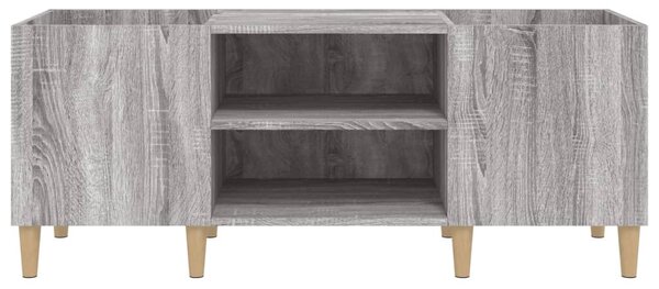 Szürke sonoma színű szerelt fa hanglemezszekrény 121x38x48 cm