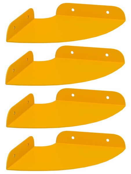 Lebegő polc polcokkal 4 pcs Mustár sárga 15 x 15 x 2 cm