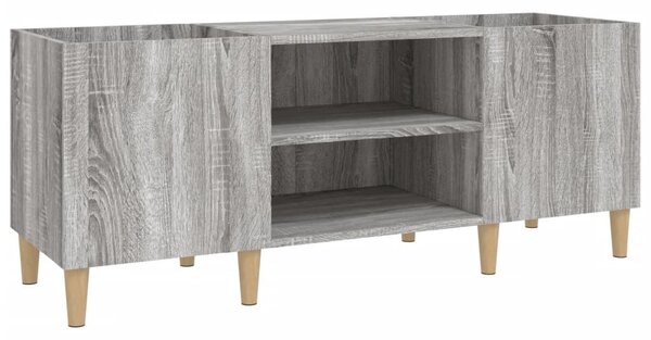 Szürke sonoma színű szerelt fa hanglemezszekrény 121x38x48 cm