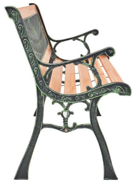 Öntöttvas és tömör fenyőfa kerti pad 116 cm