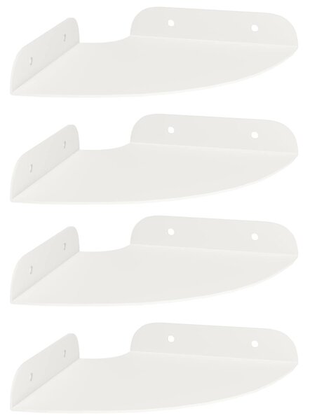 Lebegő polc polcokkal tárolóval 4 pcs Fehér 15 x 15 x 2 cm