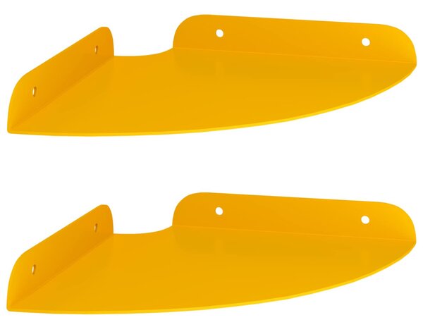 Lebegő polc polcokkal 2 pcs Mustár sárga 18 x 18 x 2 cm