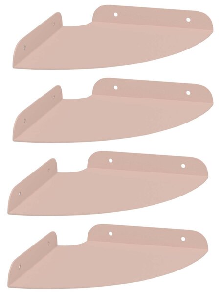 Lebegő polc polcokkal tárolóval 4 pcs Rózsaszín 18 x 18 x 2 cm