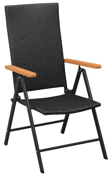 5 részes fekete és barna polyrattan kerti étkezőgarnitúra