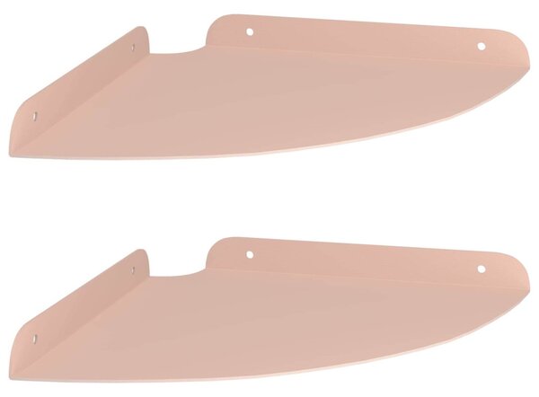 Lebegő polc polcokkal tárolóval 2 pcs Rózsaszín 24 x 24 x 2 cm