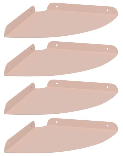 Lebegő polc polcokkal tárolóval 4 pcs Rózsaszín 24 x 24 x 2 cm