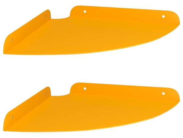 Lebegő polc polcokkal 2 pcs Mustár sárga 24 x 24 x 2 cm