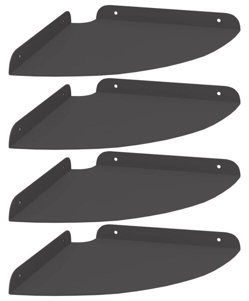 Lebegő polc polcokkal tárolóval 4 pcs Fekete 24 x 24 x 2 cm