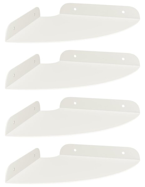 Lebegő polc polcokkal tárolóval 4 pcs Fehér 18 x 18 x 2 cm