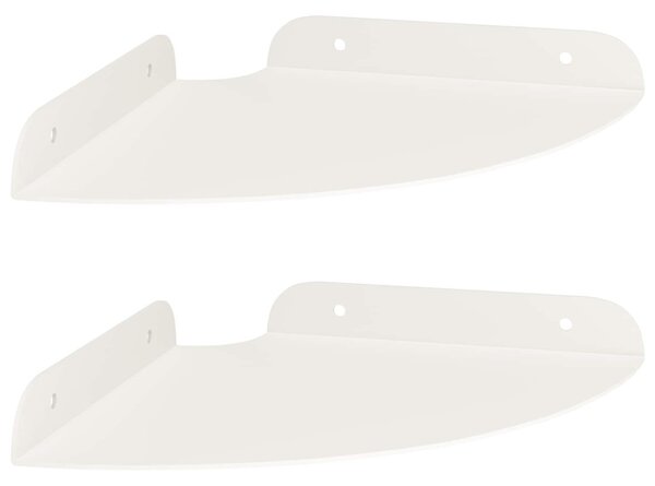 Lebegő polc polcokkal tárolóval 2 pcs Fehér 18 x 18 x 2 cm