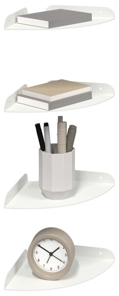 Lebegő polc polcokkal tárolóval 4 pcs Fehér 18 x 18 x 2 cm