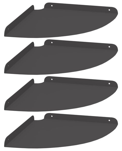 Lebegő polc polcokkal tárolóval 4 pcs Fekete 30 x 30 x 2 cm