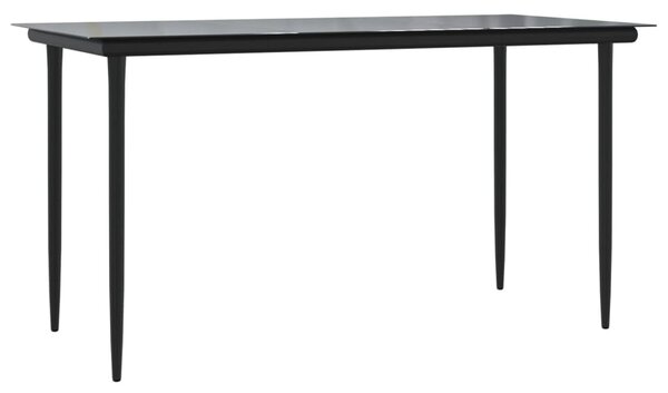 5 részes fekete polyrattan kerti étkezőgarnitúra párnákkal