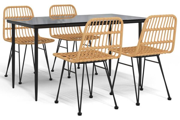 5 részes polyrattan kerti étkezőgarnitúra