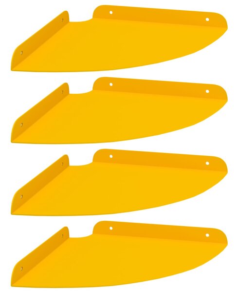 Lebegő polc polcokkal 4 pcs Mustár sárga 24 x 24 x 2 cm