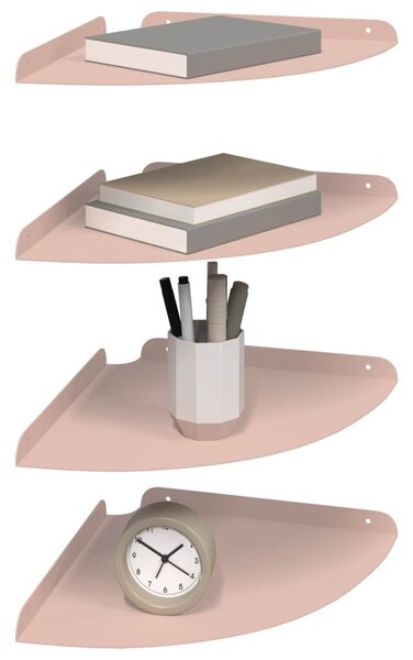 Lebegő polc polcokkal tárolóval 4 pcs Rózsaszín 30 x 30 x 2 cm