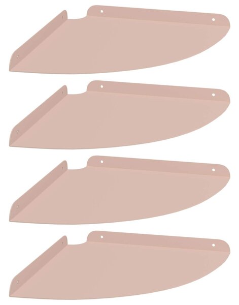 Lebegő polc polcokkal tárolóval 4 pcs Rózsaszín 30 x 30 x 2 cm