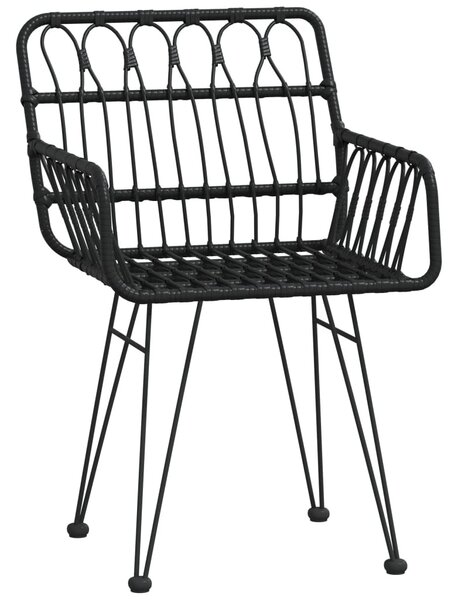 5 részes fekete polyrattan kerti étkezőgarnitúra