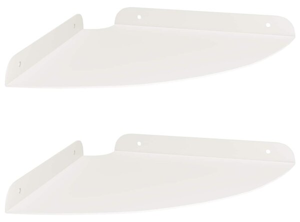 Lebegő polc polcokkal tárolóval 2 pcs Fehér 24 x 24 x 2 cm