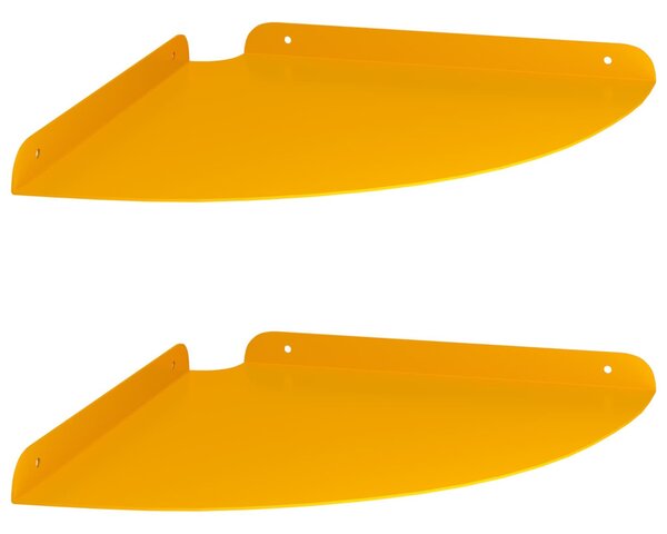 Lebegő polc polcokkal 2 pcs Mustár sárga 30 x 30 x 2 cm