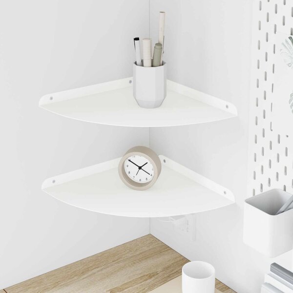 Lebegő polc polcokkal tárolóval 2 pcs Fehér 30 x 30 x 2 cm