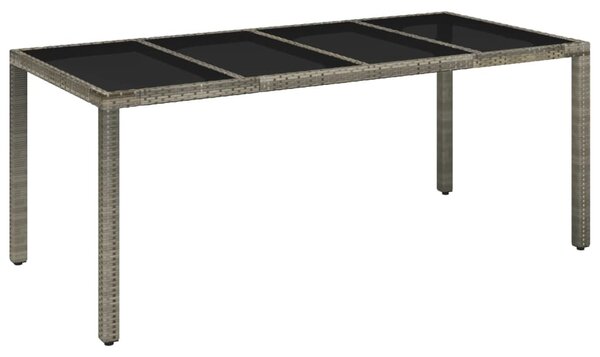 9 részes szürke polyrattan kerti étkezőgarnitúra párnával