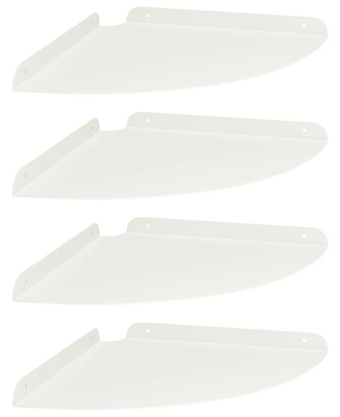 Lebegő polc polcokkal tárolóval 4 pcs Fehér 30 x 30 x 2 cm