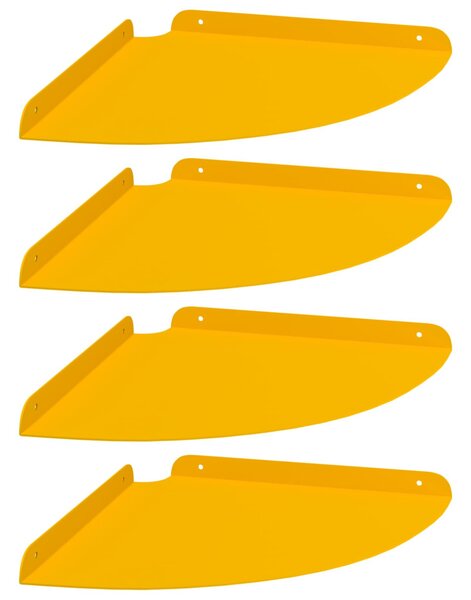 Lebegő polc polcokkal 4 pcs Mustár sárga 30 x 30 x 2 cm
